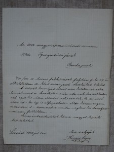 Kovács Lajos lozsádi református lelkész levele az Országos Iparművészeti Múzeum Igazgatóságának