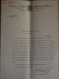 A Szépművészeti Múzeum levele a Néprajzi Múzeumnak Néprajzi Múzeum Etnológiai Adattár EAD-NMI-43/1913.