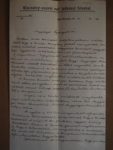 Csikesz Sándor lelkész levele a Néprajzi Múzeumnak Néprajzi Múzeum Etnológiai Adattár EAD-NMI-43/1913. 