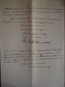 Csikesz Sándor lelkész levele a Néprajzi Múzeumnak Néprajzi Múzeum Etnológiai Adattár EAD-NMI-43/1913. 