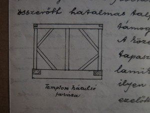 Csikesz Sándor lelkész rajza a kemsei templomról Néprajzi Múzeum Etnológiai Adattár EAD-NMI-43/1913. 