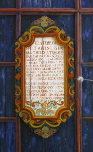 A merenyei templom föliratos mennyezettáblája 1781-ből Szentendrei Szabadtéri Néprajzi Múzeum SZNM-MNÉA-CD-269/894. Deim Péter felvétele, 2006